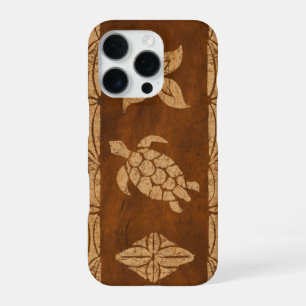 Coque iPhone 16 Pro Étui de planche de surf en faux bois de Koa avec t