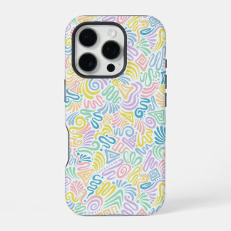 Coque iPhone 16 Pro Étui de téléphone à gribouillis amusant et coloré