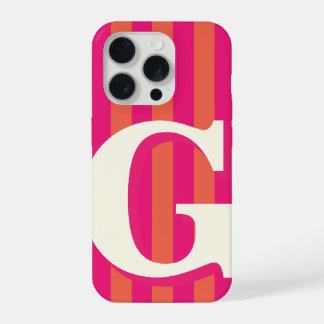 Étui de téléphone à monogramme gras, rayure rose e