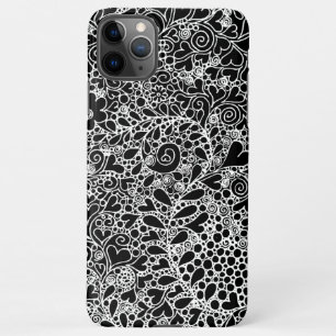 Coque iPhone 11Pro Max Étui de téléphone à motif botanique complexe