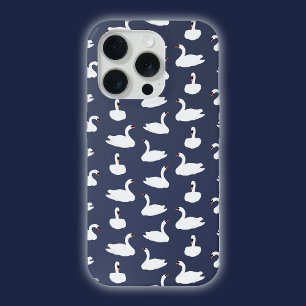 Étui de téléphone à motif cygne bleu moderne éléga