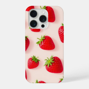 Étui de téléphone à motif esthétique fraise kawaii