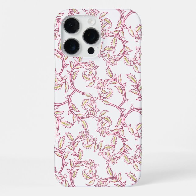 Coque iPhone Étui de téléphone à motif floral rose "Vintage" (Verso)