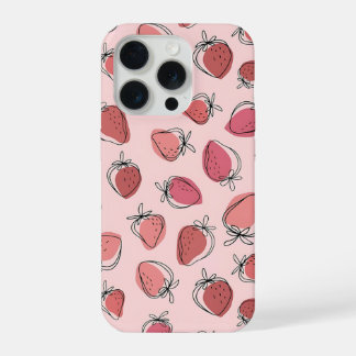 Étui de téléphone à motif rose fraise mignon