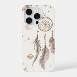 Étui de téléphone attrape-rêves boho plumes éthéré