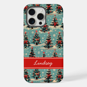 Étui de téléphone avec arbre de Noël vintage et no