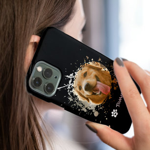 Coque Pour iPhone 14 Étui de téléphone avec photo et nom de l'animal de