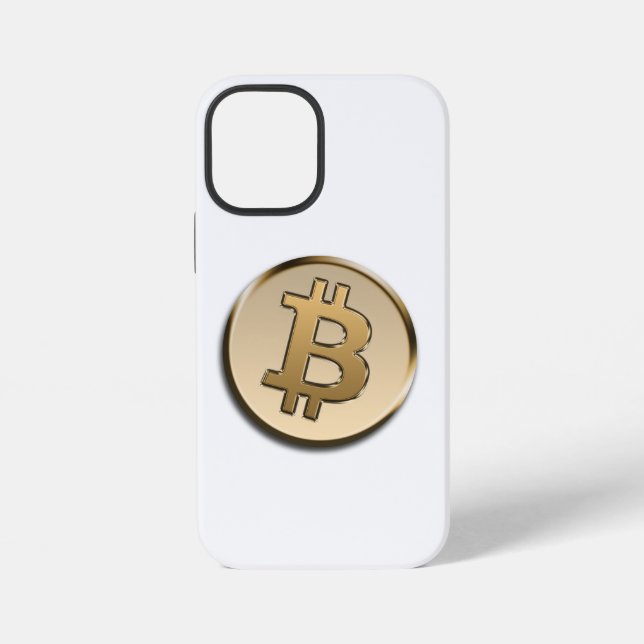 Coque iPhone Étui de téléphone Bitcoin doré (Verso)