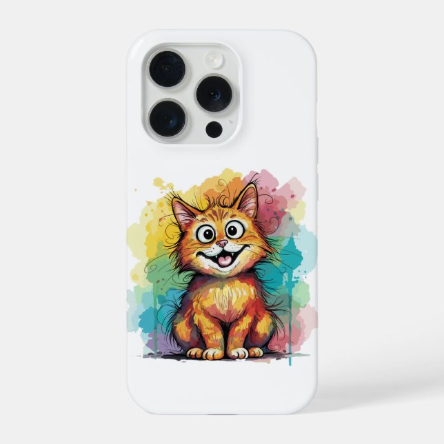 Coque iPhone Étui de téléphone chat aquarelle mignon (Verso)