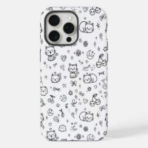 Étui de téléphone Doodle de chat mignon