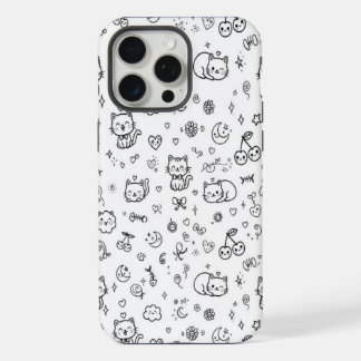 Étui de téléphone Doodle de chat mignon