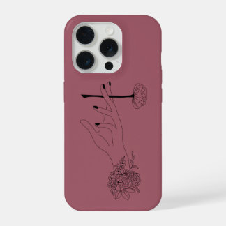 Étui de téléphone en art linéaire floral minimalis
