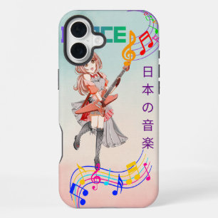Coque iPhone 16 Plus Étui de téléphone Fille Anime Mignonne Guitariste 