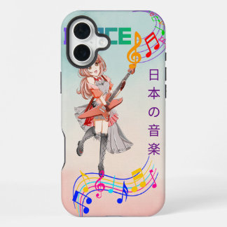 Coque iPhone 16 Plus Étui de téléphone Fille Anime Mignonne Guitariste 