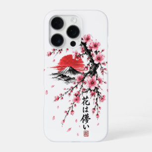 Coque iPhone 16 Pro Étui de téléphone Fleur de cerisier japonais Mont