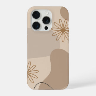 Étui de téléphone floral abstrait beige minimalist