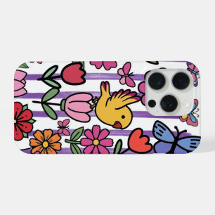 Étui de téléphone floral fantaisiste Jardin d'oise