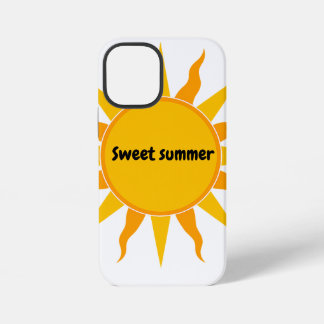 Coque iPhone 12 Mini Étui de téléphone graphique blanc Soleil d'été dou