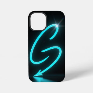 Coque iPhone 12 Mini Étui de téléphone noir avec néon lumineux
