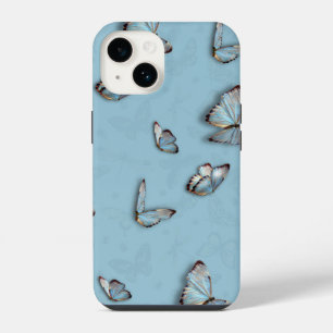 Coque Pour iPhone 14 Étui de téléphone Papillon Bleu Jolie esthétique