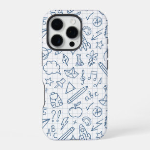 Coque iPhone 16 Pro Étui de téléphone pour enseignant avec gribouillis