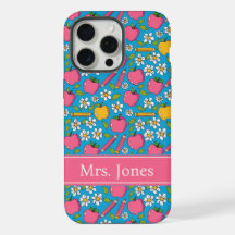 Étui de téléphone pour enseignante mignonne | Nom