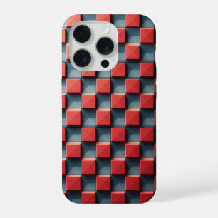 Étui de téléphone pyramide rouge 3D moderne Géomét