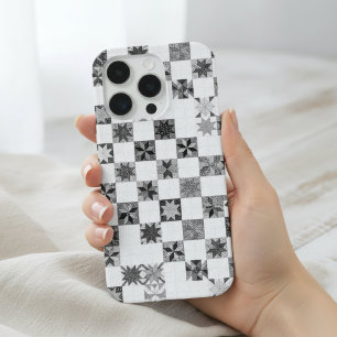 Étui de téléphone Quilt Star motif patchwork géomé