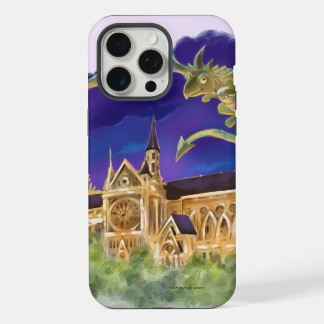 Coque iPhone Étui de téléphone robuste Gargoyle Notre Dame - Pa (Verso)