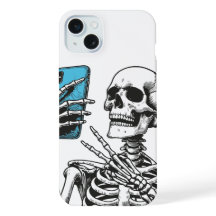Étui de téléphone squelette selfie