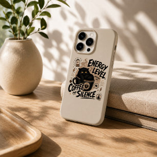 Étui drôle pour iPhone 15 Pro avec chat noir et ca