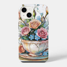 Étui floral boho pour téléphone