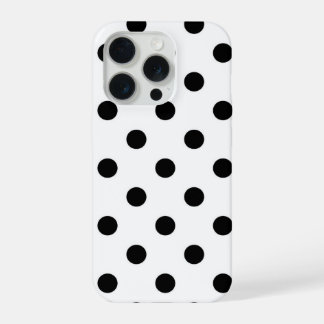 Étui iPhone 15 Pro à pois noirs