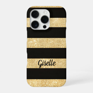Coque iPhone 16 Pro Étui iPhone 16 Pro Or et Noir