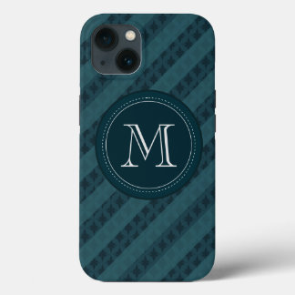 Etui iPhone 13 Étui iPhone 6 personnalisé avec monogramme en bleu