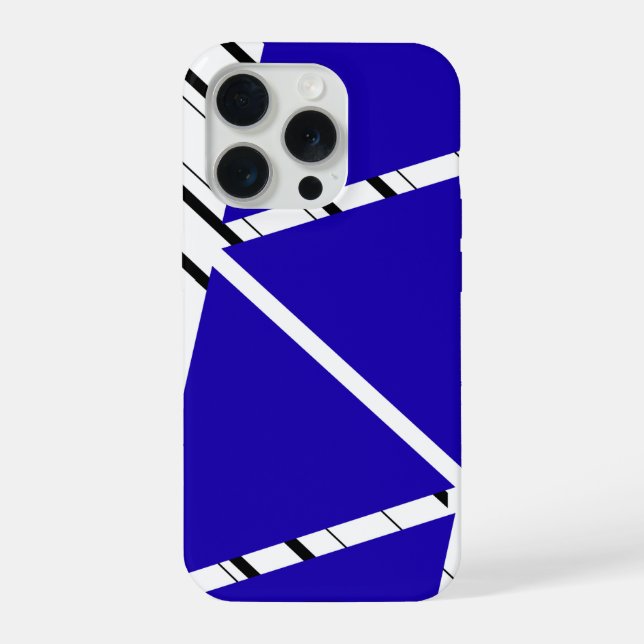 Coque iPhone Étui iPhone à motif Zig Zag Bleu (Verso)