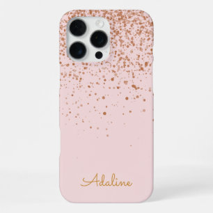 Coque iPhone 16 Pro Max Étui iPhone avec monogramme paillettes dorées