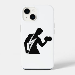 Coque Pour iPhone 14 Étui iPhone blanc graphique de fitness culturiste