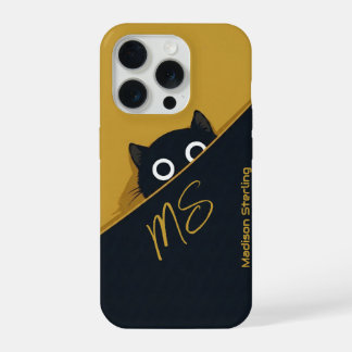 Étui iPhone Chat Curieux Jaune Vert