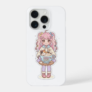 Étui iPhone Chibi Fille Anime Café Kawaii Neko