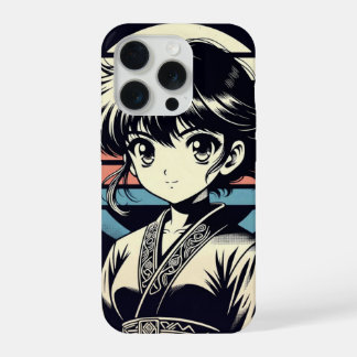 Étui iPhone Fille d'Anime Rétro Manga Vintage