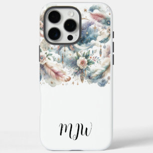 Coque iPhone 16 Pro Max Étui iPhone / iPad Bohème Céleste à Plumes