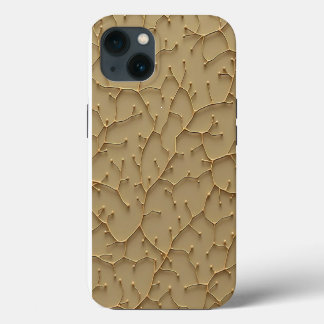 Etui iPhone 13 Étui iPhone Moderne à Texture Khaki Craquelée