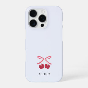 Coque iPhone 16 Pro Étui iPhone Nœud Cerise Douce Housse de Téléphon