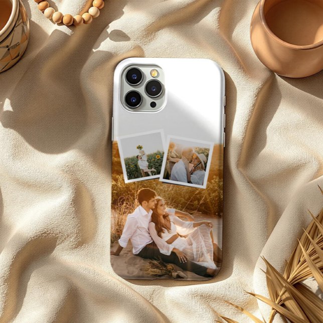 Coque iPhone Étui iPhone personnalisé avec disposition de 3 pho (Créateur téléchargé)