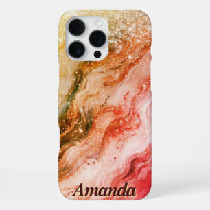 Coque iPhone 16 Pro Max Étui personnalisé en marbre doré rouille