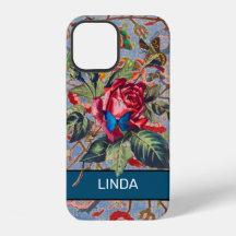 ÉTUI POUR iPhone 12 ROSE ET WILLIAM MORRIS DIY NOM