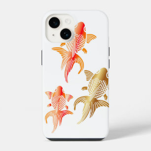 Coque Pour iPhone 14 Étui pour iPhone 14 Goldfish Moderne Blanc