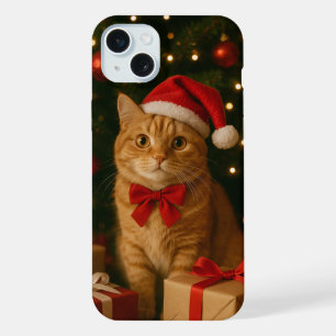 Étui pour iPhone 15 plus avec ruban de Noël et cha