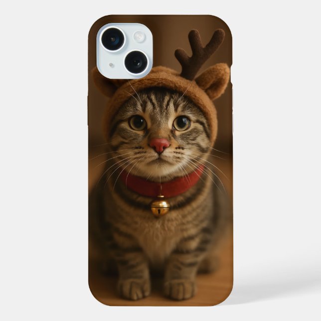 Coque iPhone Étui pour iPhone 15 Plus Rudolph le Chat (Verso)
